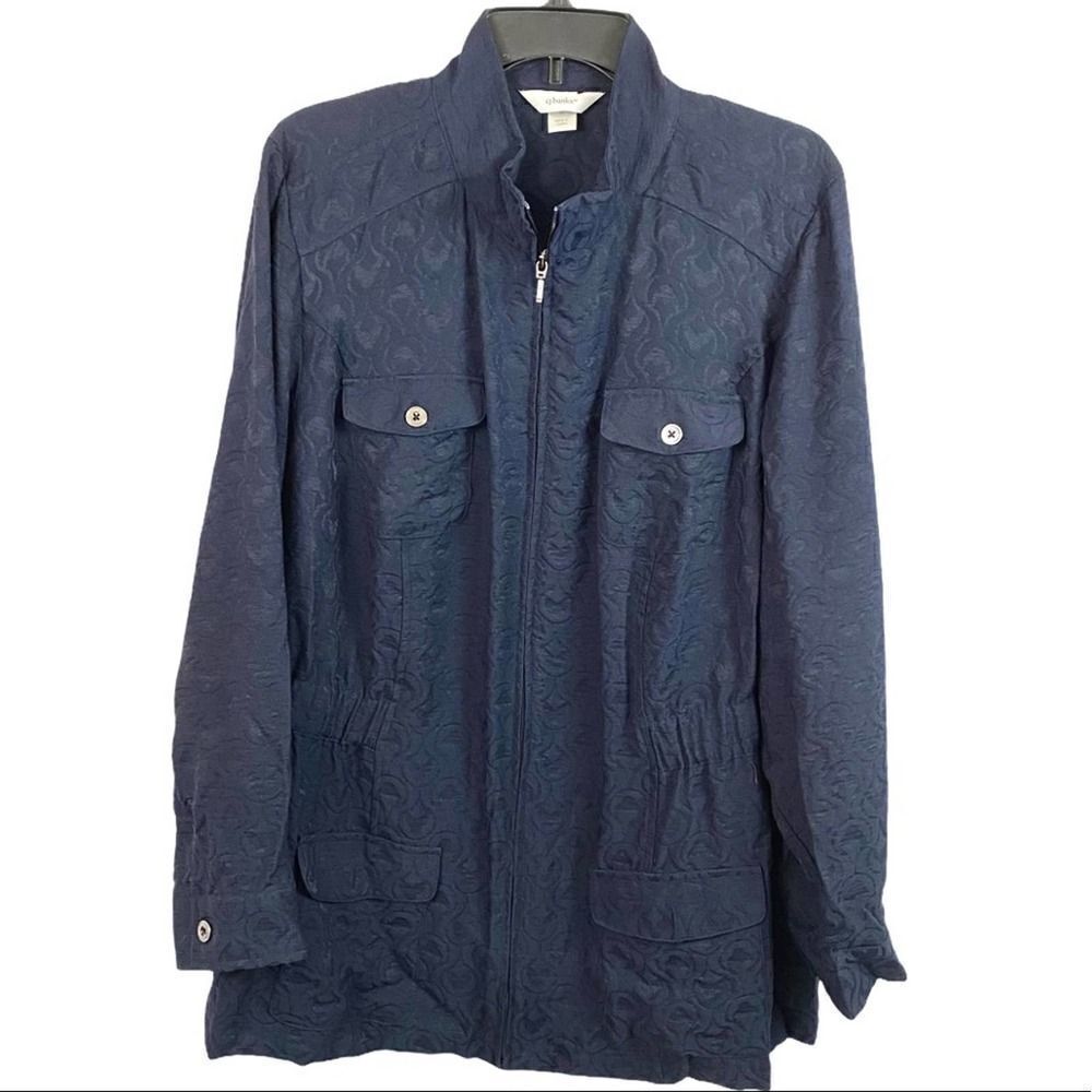 CJ Banks blue cinched zip up jacket Size 2X - Picture 5 of 7